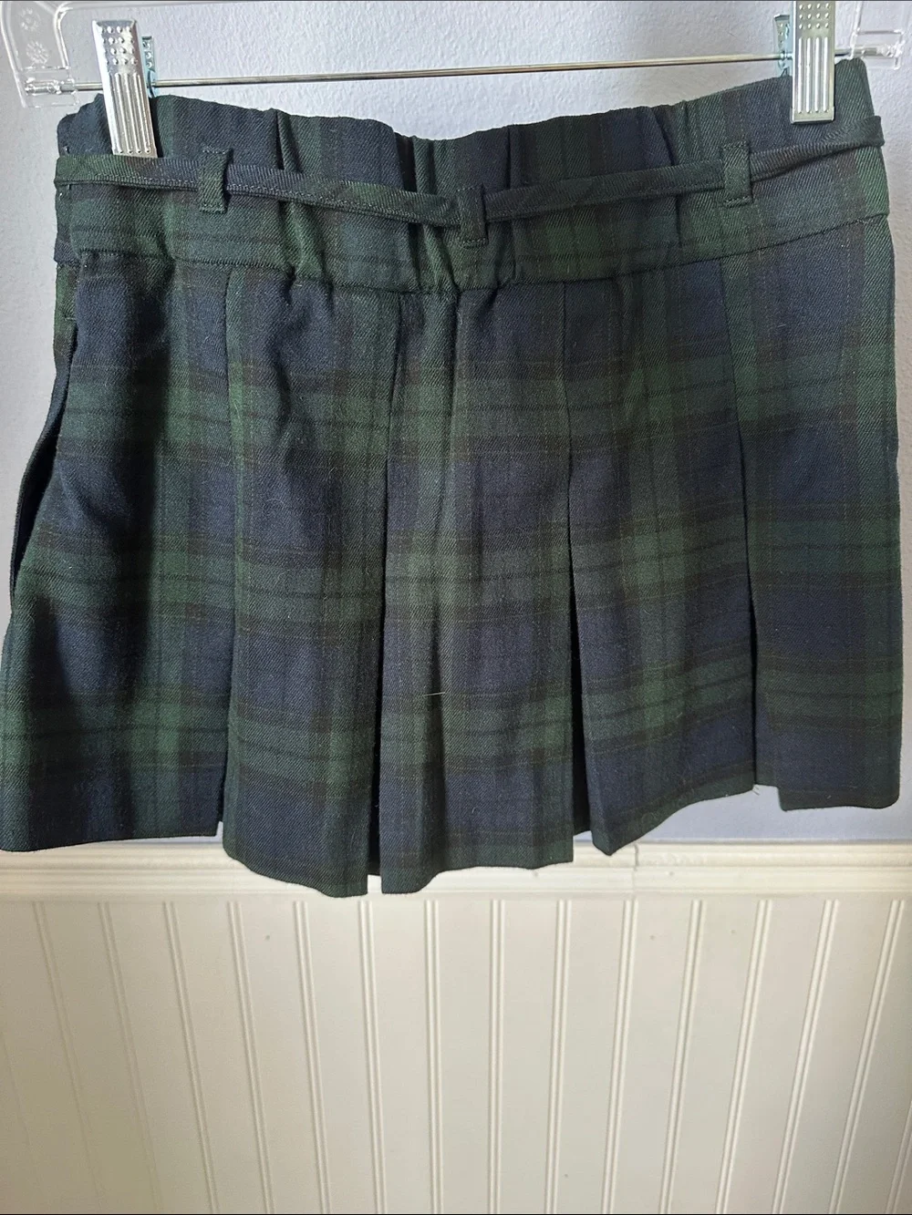 Hollister Green and Navy Plaid Mini Skort